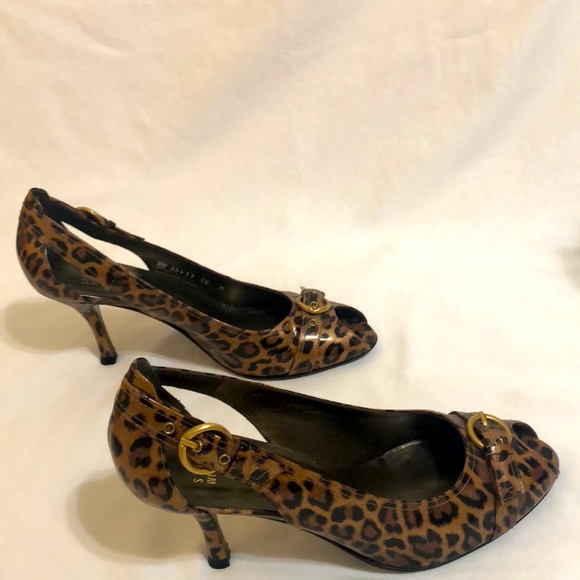 Stuart Weitzman leopard print patent leather heels sz 10 M - Picture 2 of 7